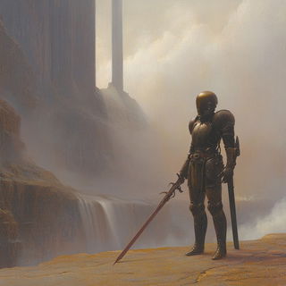 Hoarfrost Machinery style, Midjourney V6.1: concept art character design of retropunk steam knight