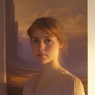 Hoarfrost Machinery style, Midjourney V6.1: photographic portrait of female protagonist