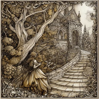Pigmentide style, Midjourney V6.1: retro fairy-tale illustration