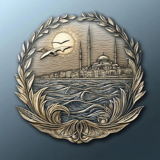 Pigmentide style, Midjourney V6.1: bold minimalist logo design for Istanbul city municipal services