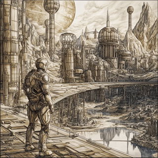 Pigmentide style, Midjourney V6.1: cinematic shot from sci-fi movie