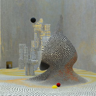 Blue Valley Cutpaper style, Midjourney V6.1: abstract 3D render
