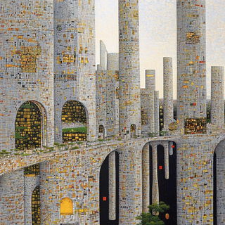 Blue Valley Cutpaper style, Midjourney V6.1: megacity with futuristic bioarchitecture