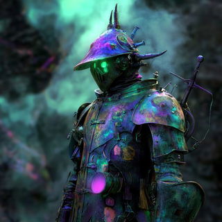 Cragscript style, Midjourney V6.1: concept art character design of retropunk steam knight