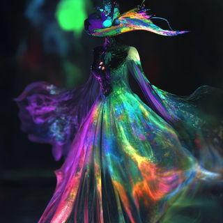 Cragscript style, Midjourney V6.1: haute-couture fashion outfit