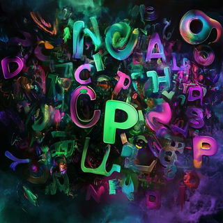 Cragscript style, Midjourney V6.1: typographic composition with large letters