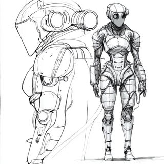Fumegreen style, Midjourney V6.1: concept art character design of retropunk steam knight