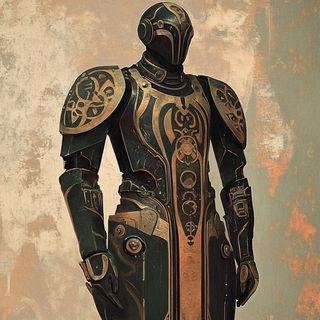 Xerocline style, Midjourney V6.1: concept art character design of retropunk steam knight