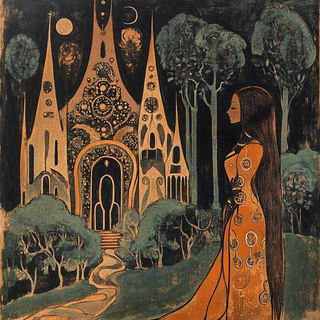 Xerocline style, Midjourney V6.1: retro fairy-tale illustration