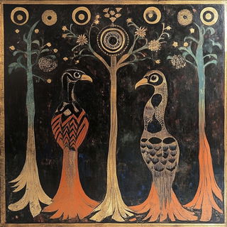 Xerocline style, Midjourney V6.1: traditional folk art