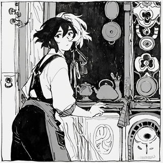 Xerocline style, Midjourney V6.1: black-and-white manga comic strip