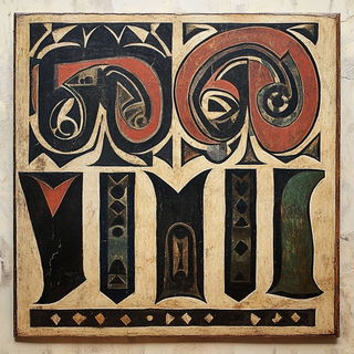 Xerocline style, Midjourney V6.1: typographic composition with large letters