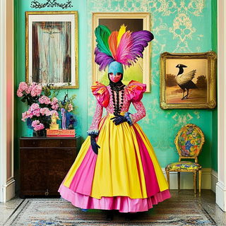 Anatomoposter style, Midjourney V6.1: haute-couture fashion outfit