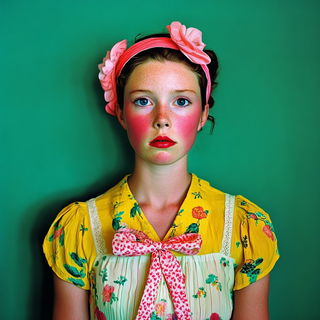 Anatomoposter style, Midjourney V6.1: photographic portrait of female protagonist
