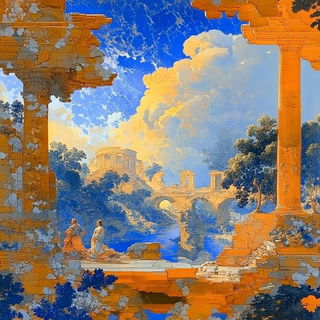 Rizomorph style, Midjourney V6.1: classical 18th-century oil painting