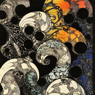 Quasar Ink Tropics style, Midjourney V6.1: creative pattern composition