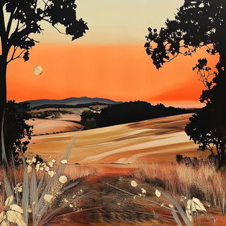 Arches in Electric Script style, Midjourney V6.1: realistic landscape photograph of quiet dawn