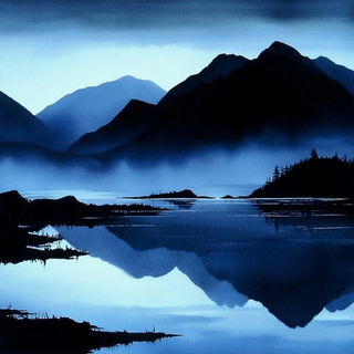 Fogiron style, Midjourney V6.1: realistic landscape photograph of quiet dawn