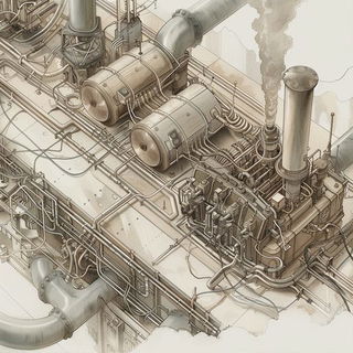 Bluewood Irezumi style, Midjourney V6.1: technical infrastructure blueprint schematics