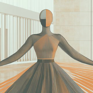 Sunmaskics style, Midjourney V6.1: haute-couture fashion outfit