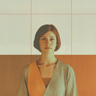 Sunmaskics style, Midjourney V6.1: photographic portrait of female protagonist