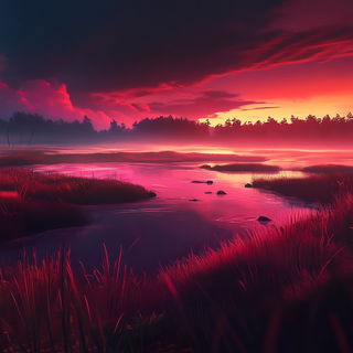 Mughal Ornamentarium style, Midjourney V6.1: realistic landscape photograph of quiet dawn