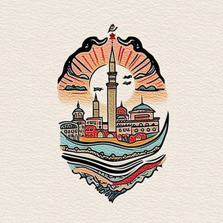 Prismtorrent style, Midjourney V6.1: bold minimalist logo design for Istanbul city municipal services