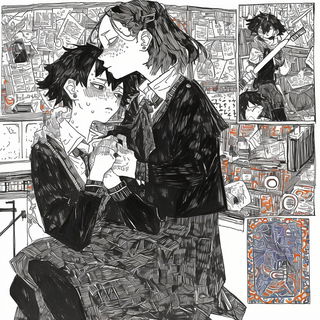 Igneous Operatics style, Midjourney V6.1: black-and-white manga comic strip