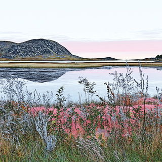 Igneous Operatics style, Midjourney V6.1: realistic landscape photograph of quiet dawn