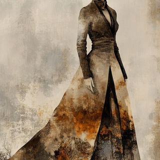Jewelplaque style, Midjourney V6.1: haute-couture fashion outfit