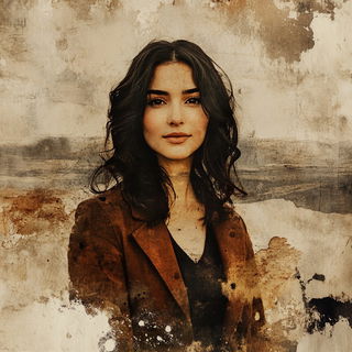 Jewelplaque style, Midjourney V6.1: photographic portrait of female protagonist