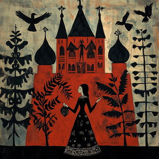 Marginborne Leviathans style, Midjourney V6.1: retro fairy-tale illustration