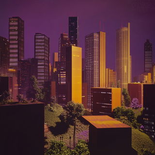 Cinderwarp style, Midjourney V6.1: megacity with futuristic bioarchitecture
