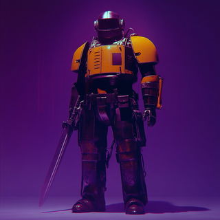 Cinderwarp style, Midjourney V6.1: concept art character design of retropunk steam knight