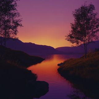 Cinderwarp style, Midjourney V6.1: realistic landscape photograph of quiet dawn