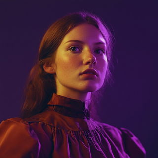 Cinderwarp style, Midjourney V6.1: photographic portrait of female protagonist