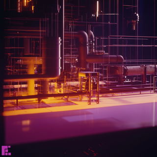 Cinderwarp style, Midjourney V6.1: technical infrastructure blueprint schematics