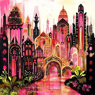 Chroma Thicket style, Midjourney V6.1: megacity with futuristic bioarchitecture