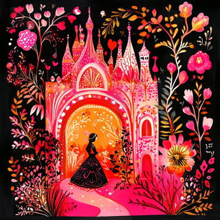 Chroma Thicket style, Midjourney V6.1: retro fairy-tale illustration