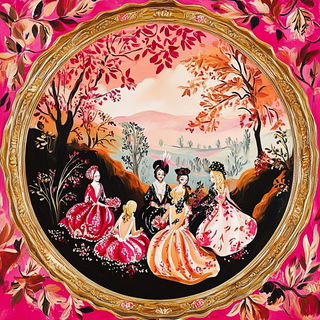 Chroma Thicket style, Midjourney V6.1: classical 18th-century oil painting