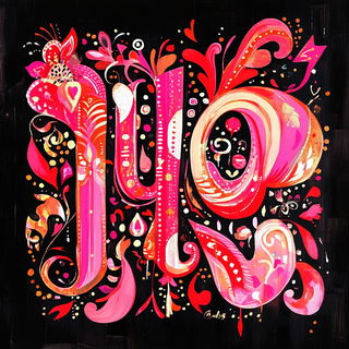 Chroma Thicket style, Midjourney V6.1: typographic composition with large letters