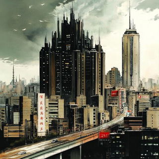 Cobalt Faience Encounter style, Midjourney V6.1: megacity with futuristic bioarchitecture