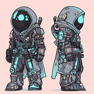 Celbank Greenery style, Midjourney V6.1: concept art character design of retropunk steam knight