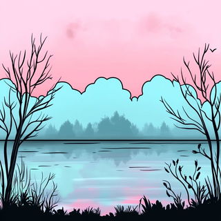 Celbank Greenery style, Midjourney V6.1: realistic landscape photograph of quiet dawn