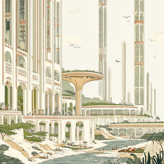 Waltziron style, Midjourney V6.1: megacity with futuristic bioarchitecture