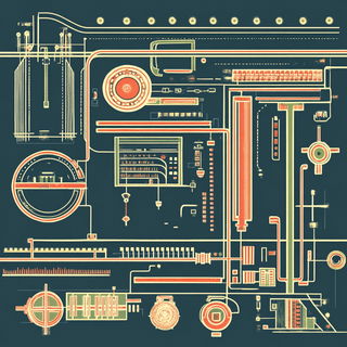 Waltziron style, Midjourney V6.1: technical infrastructure blueprint schematics
