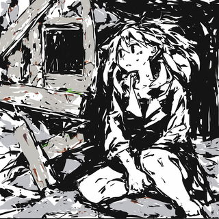 Garland Geomancy style, Midjourney V6.1: black-and-white manga comic strip