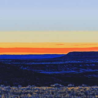 Garland Geomancy style, Midjourney V6.1: realistic landscape photograph of quiet dawn