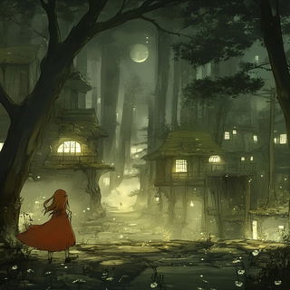 Cascade Polyrhythm style, Midjourney V6.1: retro fairy-tale illustration