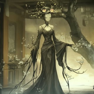 Cascade Polyrhythm style, Midjourney V6.1: haute-couture fashion outfit